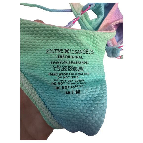 Boutine X Los Angeles Rainbow Ombre Anchor One Piece Honeycomb Monokini Medium - Picture 6 of 6